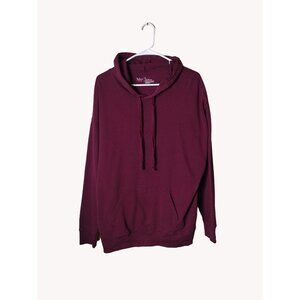 Flirtitude Sweatshirt Womens Large Hoodie Kangaroo Pocket Plum Casual